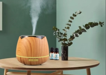 400 मिलीलीटर लकड़ी अनाज अरोमाथेरेपी मशीन humidifier बहुआयामी वातावरण दीपक आवश्यक तेल अरोमाथेरेपी मशीन